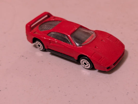 ZYLMEX FERRARI F40 DIE-CAST TOY CAR (VEHICLE, SCIFI/FANTASY, COLLECTABLE, VINTAGE, LOOSE, MISSING PARTS/PIECES, INCOMPLETE)