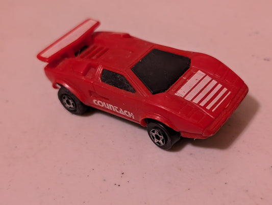 LAMBORGHINI RED COUNTACH CAR KIDCO 1980 PLASTIC RED(VEHICLE, SCIFI/FANTASY, COLLECTABLE, VINTAGE, LOOSE, MISSING PARTS/PIECES, INCOMPLETE)