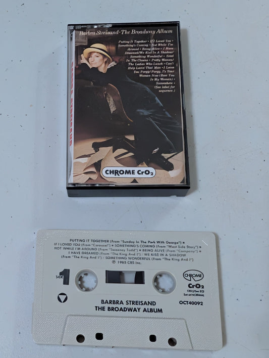BARBRA STREISAND - THE BROADWAY ALBUM  (CASSETTE, 1985, COLUMBIA) - (CASSETTE, TAPE, ALBUM, MUSIC, VINTAGE, OOP)