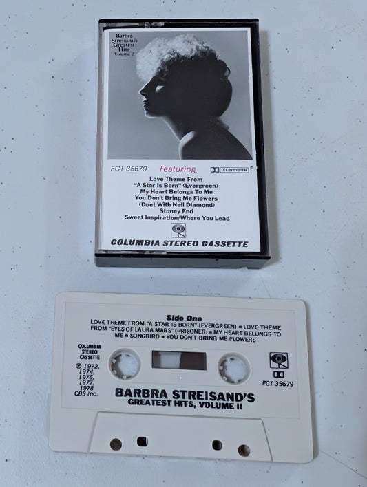 Barbra Streisand - Greatest Hits Volume II (cassette, tape, album, music, vintage, OOP)