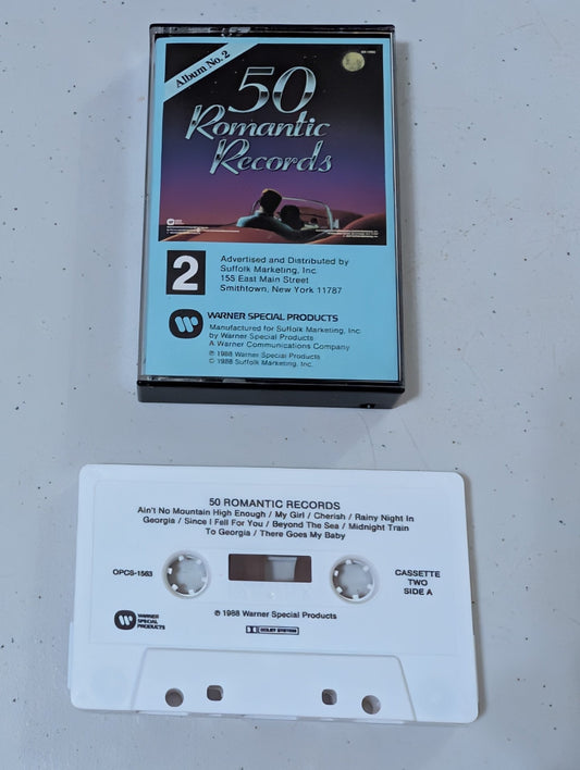 50 Romantic Records Album No. 2 (cassette, tape, album, music, vintage, OOP)