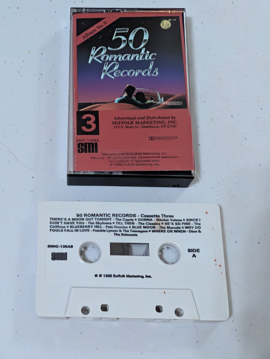 50 Romantic Records Album No. 3 (cassette, tape, album, music, vintage, OOP)