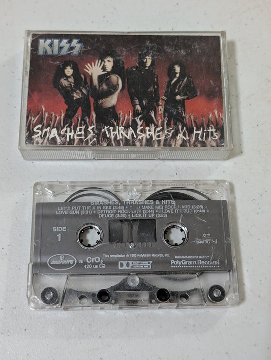 KISS CASSETTE TAPE - SMASHES THRASHES & HITS - MERCURY RECORDS 1988(CASSETTE, VINTAGE, OUT OF PRINT)