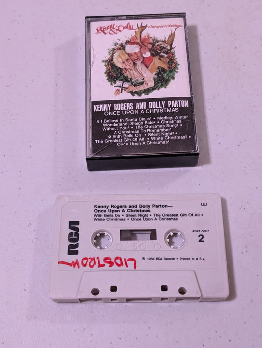 KENNY ROGERS & DOLLY PARTON, ONCE UPON A CHRISTMAS (AUDIO CASSETTE TAPE, 1984)(CASSETTE, TAPE, ALBUM, MUSIC, VINTAGE, OOP)