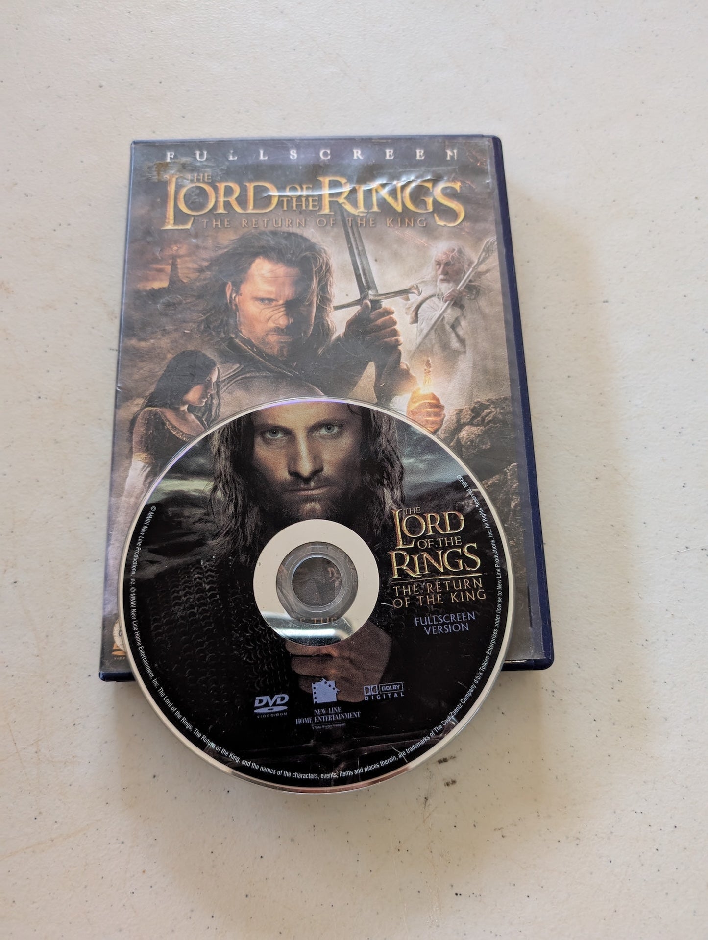 THE LORD OF THE RINGS: THE RETURN OF THE KING (DVD, 2004, MOVIE DISK ONLY, FULL-SCREEN)
