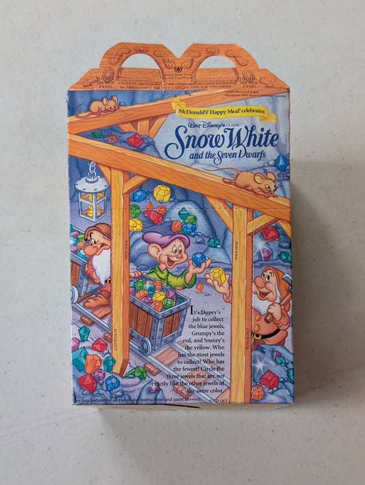 MCDONALDS VINTAGE DISNEY SNOW WHITE HAPPY MEAL ORIGINAL BOX (VINTAGE, COLLECTABLE, NOSTALGIA, TOY)