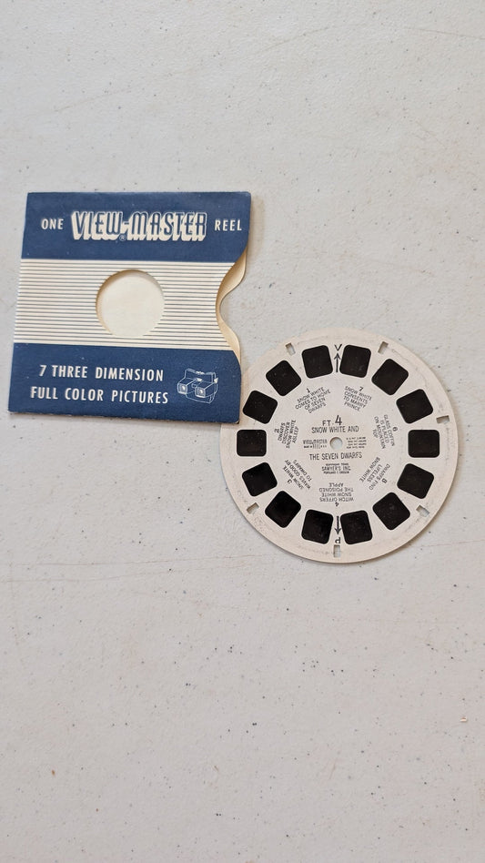 SNOW WHITE AND THE SEVEN DWARFS VINTAGE 1946 VIEW-MASTER REEL FT-4(VINTAGE, COLLECTABLE, NOSTALGIA, TOY)