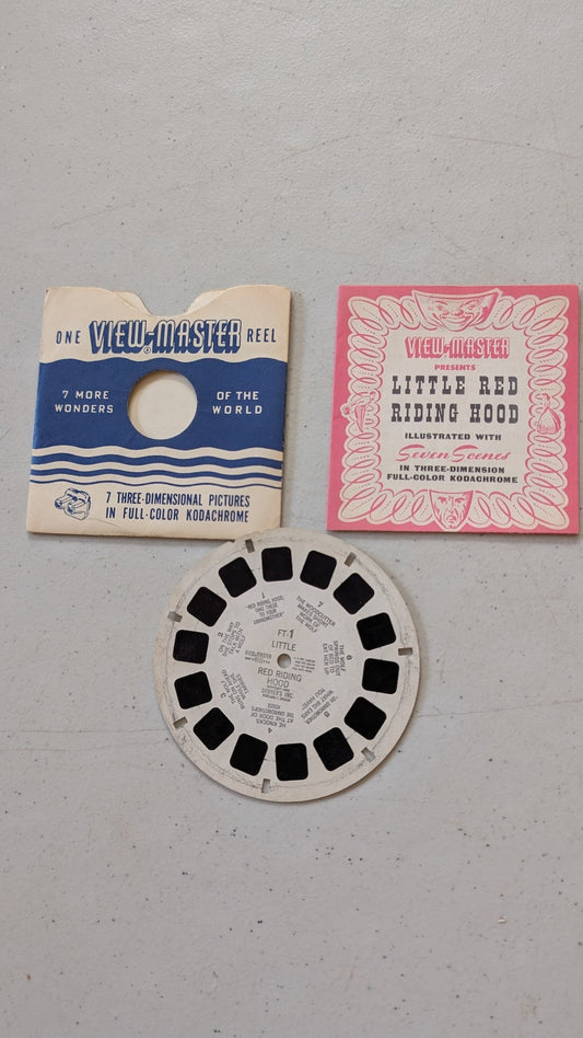 LITTLE RED RIDING HOOD VINTAGE VIEW-MASTER REEL FT-1 WITH BOOKLET (VINTAGE, COLLECTABLE, NOSTALGIA, TOY)