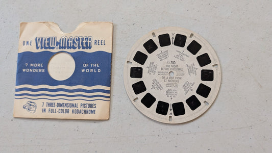 THE NIGHT BEFORE CHRISTMAS OR, A VISIT FROM ST. NICHOLAS VINTAGE VIEW-MASTER REEL FT-30 (VINTAGE, COLLECTABLE, NOSTALGIA, TOY)