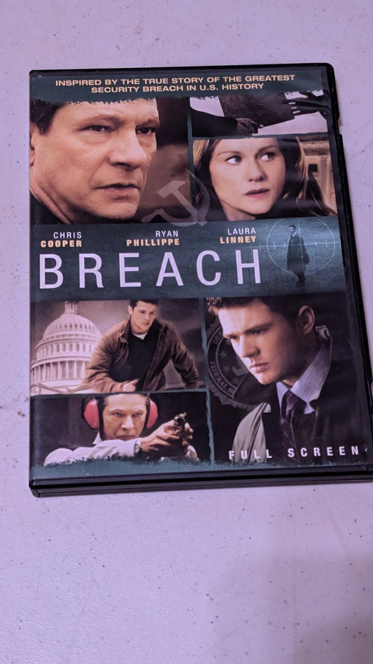 Breach DVD (Fullscreen) Ryan Philippe Chris Cooper Laura Linney