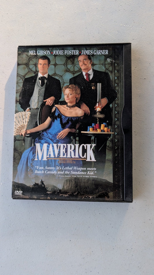 Maverick (DVD, 1994) Mel Gibson Jodie Foster James Garner Western