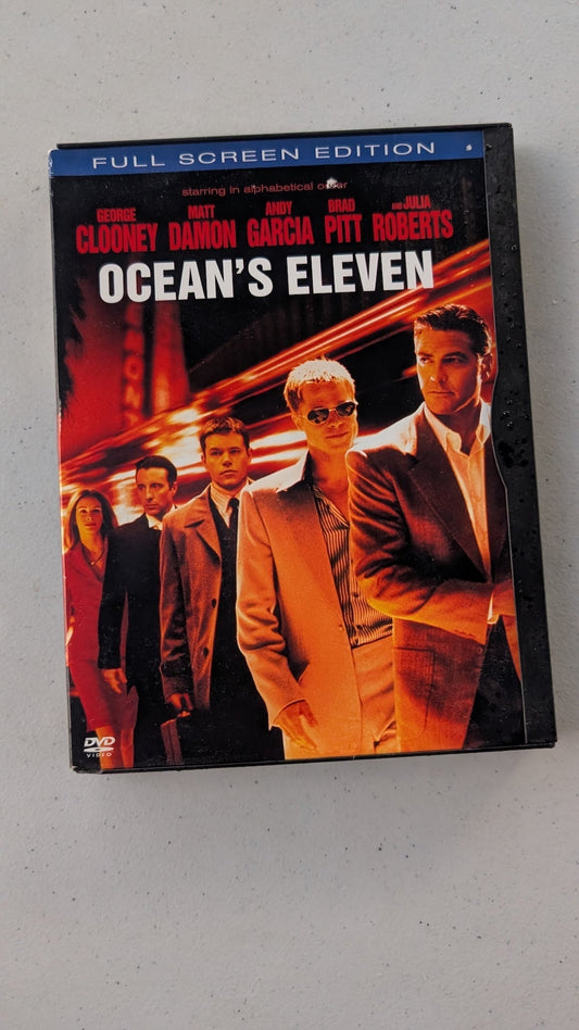 OCEANS ELEVEN (FULLSCREEN DVD, 2002) JULIA ROBERTS, MATT DAMON, BRAD PITT