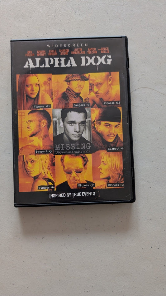 ALPHA DOG (DVD, 2006, R) BEN FOSTER, SHAWN HATOSY, EMILE HIRSCH, SHARON STONE, JUSTIN TIMBERLAKE, BRUCE WILLIS, ANTON YELCHIN
