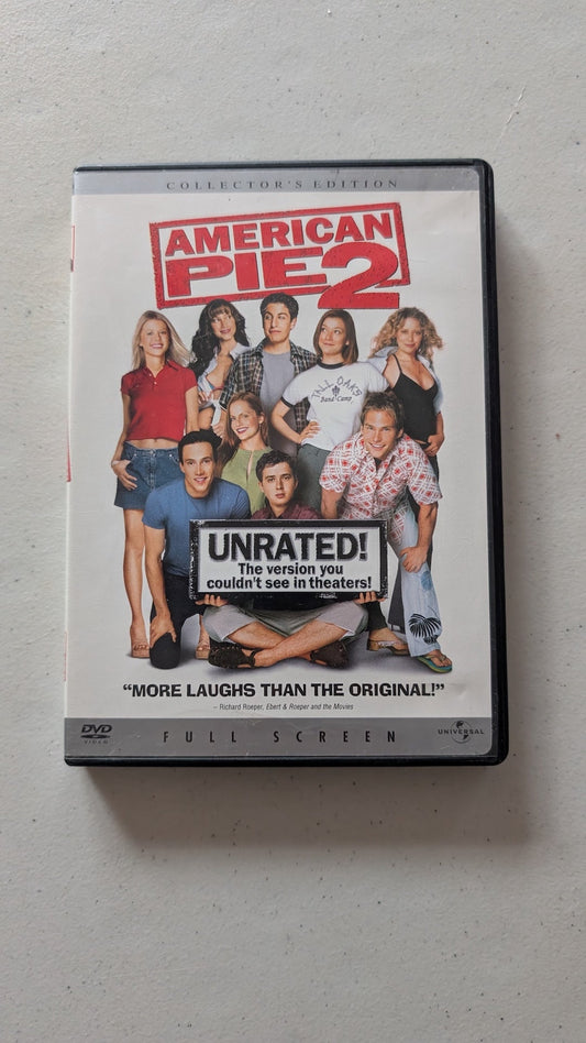 American Pie 2 (DVD, 2001, Unrated) Jason Biggs, Shannon Elizabeth, Alyson Hannigan, Chris Klein, Thomas Ian Nicholas, Natasha Lyonne, Tara Reid, Seann William Scott, Mena Suvari, Eddie Kaye Thomas, Eugene Levy