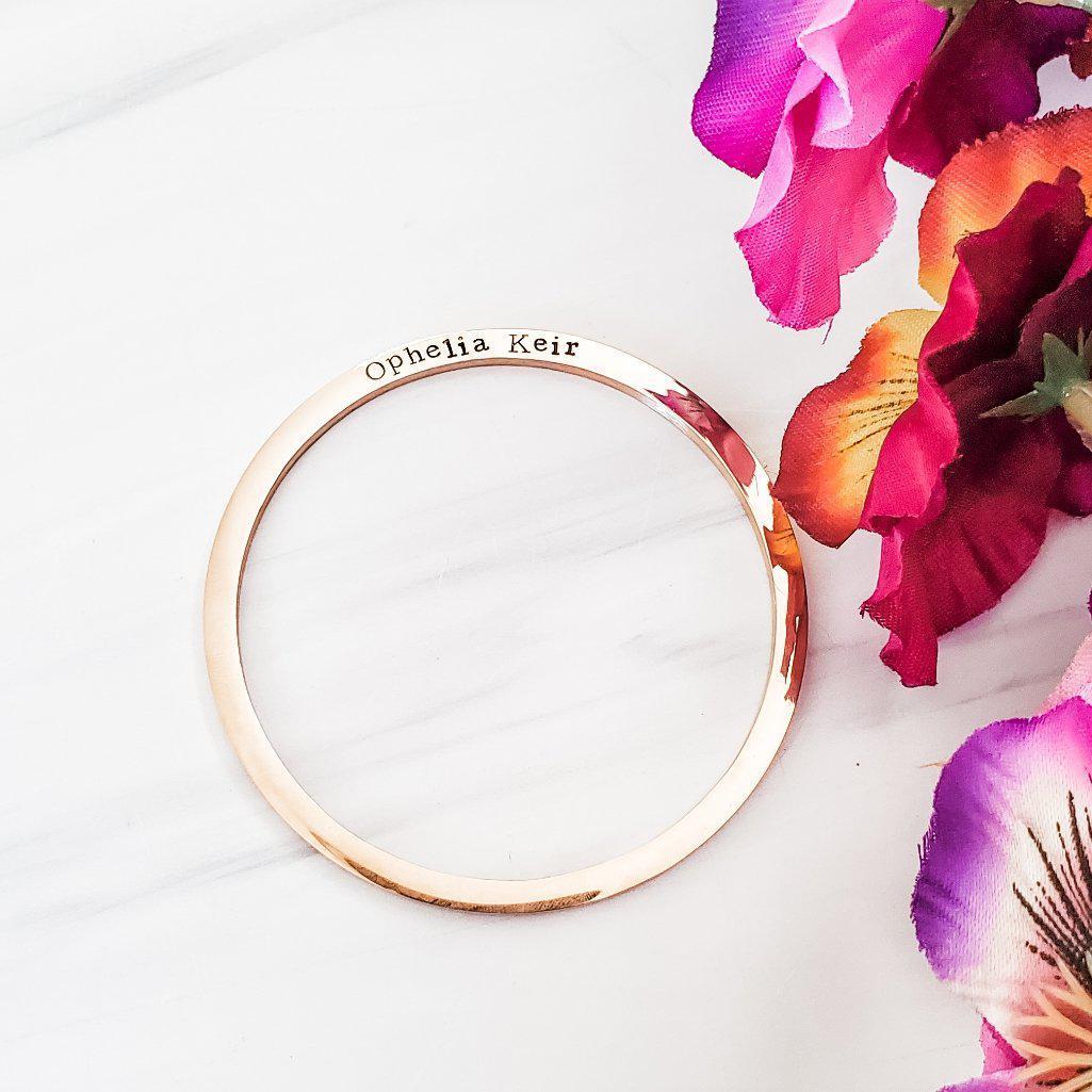 PERSONALIZED STAINLESS STEEL BANGLE BRACELET