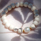 STRETCHY WHITE PEARL LIGHT WOOD BRACELET - KAHULA