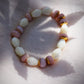 STRETCHY PINK OPAL AND PIKAKE BRACELET - AONANI