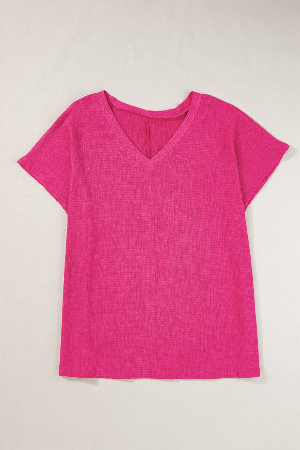 V-NECK SHORT SLEEVE TOP-Thriftique Marketplace