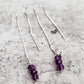 PURPLE AMETHYST BEADS THREADER EARRINGS