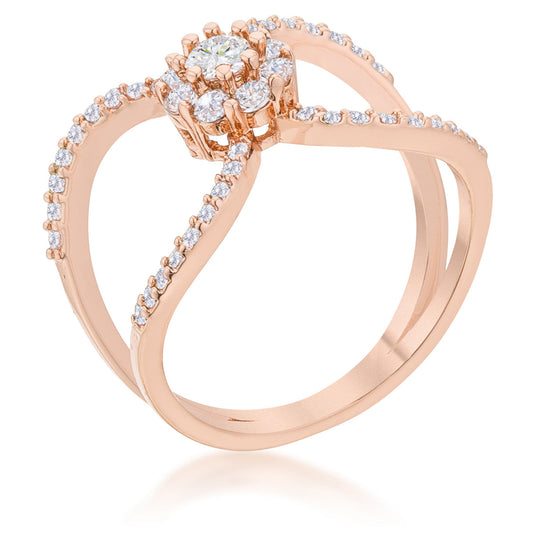 0.4CT CZ DELICATE FLORAL WRAP RING
