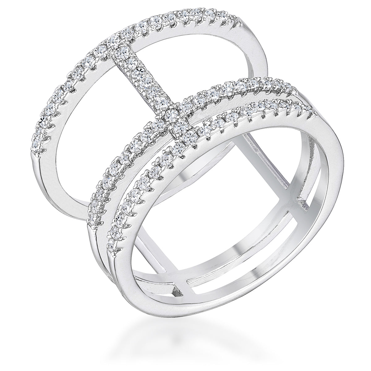 0.5CT PARALLEL RING WITH BRILLIANT CZ
