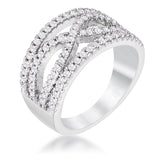 .4CT PLATED CLASSIC TWIST WIDE CZ RING