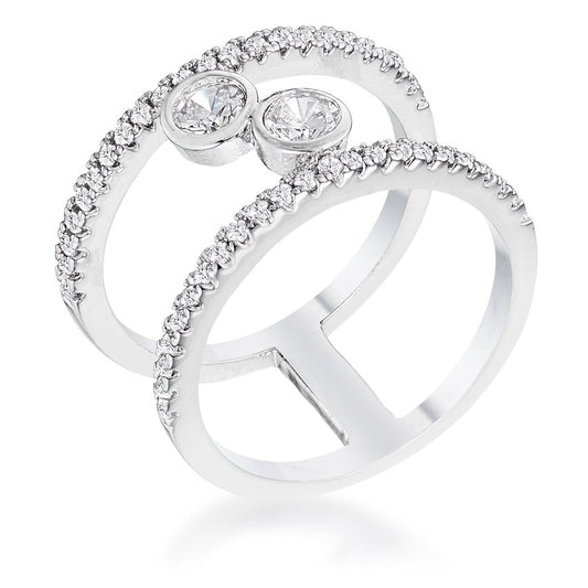 .86CT PLATED FLOATING BUBBLES CZ RING