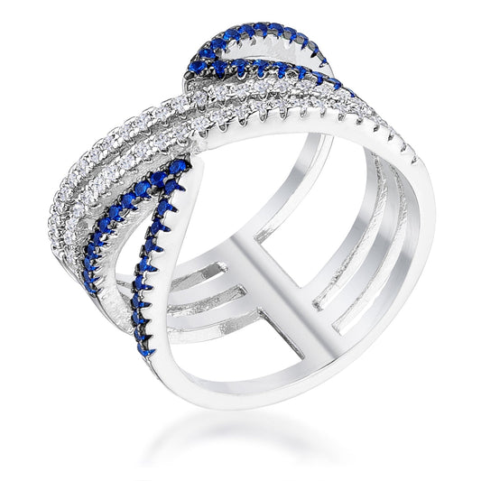 .46CT AND HEMATITE PLATED AND CZ MICRO PAVE CROSSOVER