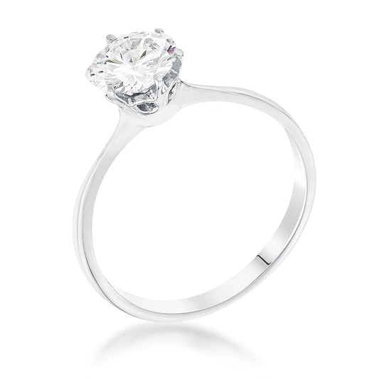 1 CARAT SINGLE STONE CZ CLASSIC SOLITAIRE RING