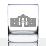 THE ALAMO WHISKEY ROCKS GLASS - STATE OF TEXAS GIFTS AND SOUVENIRS FOR TEXANS - 10.25 OZ GLASSES