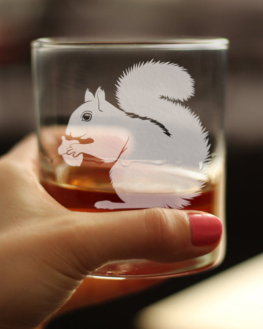 SQUIRREL ROCKS GLASS - SQUIRREL GIFTS AND DECOR WITH SQUIRRELS - 10.25 OZ GLASSES