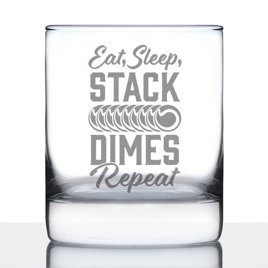 STACK DIMES - WHISKEY ROCKS GLASS - UNIQUE GIFTS FOR WELDERS - 10.25 OZ GLASSES