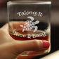 TAKING IT NICE & EASY SEA TURTLE WHISKEY ROCKS GLASS - UNIQUE FUNNY ETCHED TURTLES GIFT - 10.25 OZ