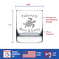 TAKING IT NICE & EASY SEA TURTLE WHISKEY ROCKS GLASS - UNIQUE FUNNY ETCHED TURTLES GIFT - 10.25 OZ