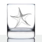 STARFISH ROCKS GLASS - BEACH THEMED DECOR AND DECORATIVE OCEAN GLASSWARE GIFTS FOR WOMEN AND MEN - 10.25 OZ GLASSES