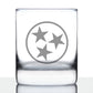 TENNESSEE FLAG WHISKEY ROCKS GLASS - STATE THEMED DRINKING DECOR AND GIFTS FOR TENNESSEAN WOMEN & MEN - 10.25 OZ WHISKY TUMBLER GLASSES