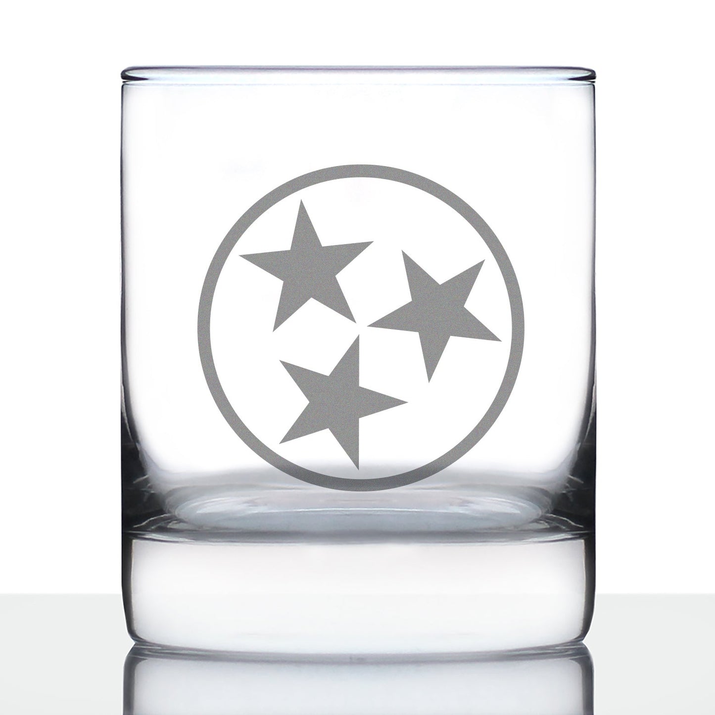 TENNESSEE FLAG WHISKEY ROCKS GLASS - STATE THEMED DRINKING DECOR AND GIFTS FOR TENNESSEAN WOMEN & MEN - 10.25 OZ WHISKY TUMBLER GLASSES