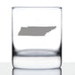 TENNESSEE STATE OUTLINE WHISKEY ROCKS GLASS - STATE THEMED DRINKING DECOR AND GIFTS FOR TENNESSEEAN WOMEN & MEN - 10.25 OZ WHISKY TUMBLER GLASSES