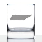 TENNESSEE STATE OUTLINE WHISKEY ROCKS GLASS - STATE THEMED DRINKING DECOR AND GIFTS FOR TENNESSEEAN WOMEN & MEN - 10.25 OZ WHISKY TUMBLER GLASSES
