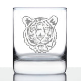 TIGER FACE WHISKEY ROCKS GLASS - UNIQUE TIGER THEMED DECOR AND GIFTS FOR ANIMAL LOVERS - 10.25 OZ GLASSES
