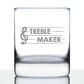 TREBLE MAKER - WHISKEY ROCKS GLASS - CUTE UNIQUE MUSIC TEACHER GIFTS FOR MUSICAL MEN & WOMEN - 10.25 OZ