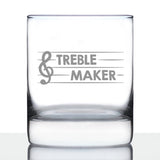 TREBLE MAKER - WHISKEY ROCKS GLASS - CUTE UNIQUE MUSIC TEACHER GIFTS FOR MUSICAL MEN & WOMEN - 10.25 OZ