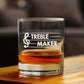 TREBLE MAKER - WHISKEY ROCKS GLASS - CUTE UNIQUE MUSIC TEACHER GIFTS FOR MUSICAL MEN & WOMEN - 10.25 OZ