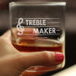 TREBLE MAKER - WHISKEY ROCKS GLASS - CUTE UNIQUE MUSIC TEACHER GIFTS FOR MUSICAL MEN & WOMEN - 10.25 OZ