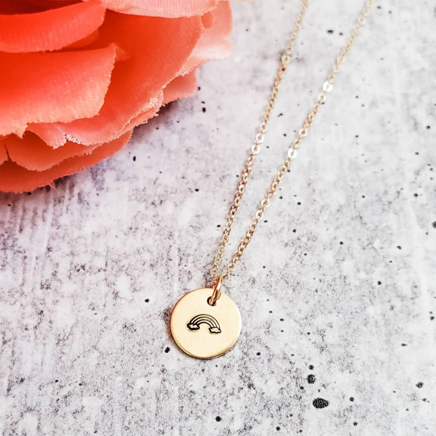 RAINBOW BABY INITIAL NECKLACE