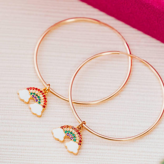 RAINBOW HOOP EARRINGS