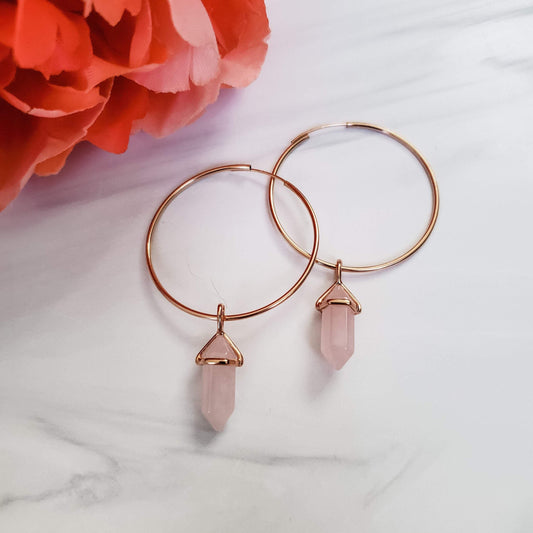 ROSE GOLD PETITE SPIKES ENDLESS HOOP EARRINGS