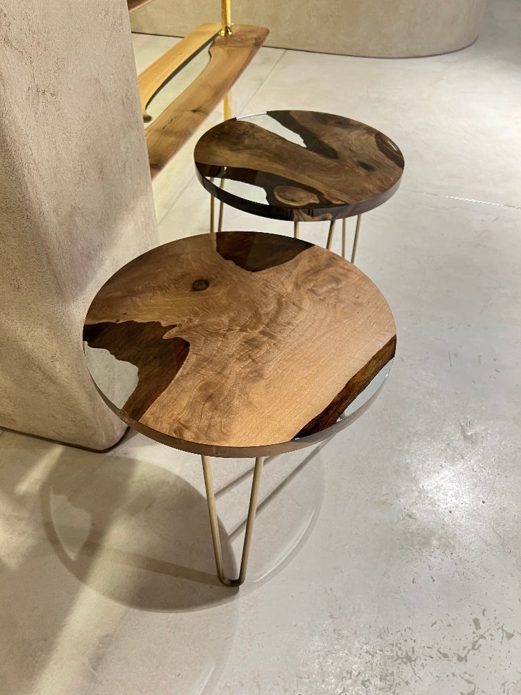 ROUND SIDE - END - ACCENT TABLE WITH STRAIGHT EDGE | VORONOI