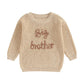 TODDLER KIDS BOYS SWEATERS COTTON LONG SLEEVE LETTER EMBROIDERY BIG BROTHER PULLOVER LOOSE KNITWEAR TOP