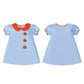 TODDLER KIDS GIRL HALLOWEEN DRESS SHORT SLEEVE ROUND NECK PUMPKIN EMBROIDERY DRESS KID A-LINE DRESS